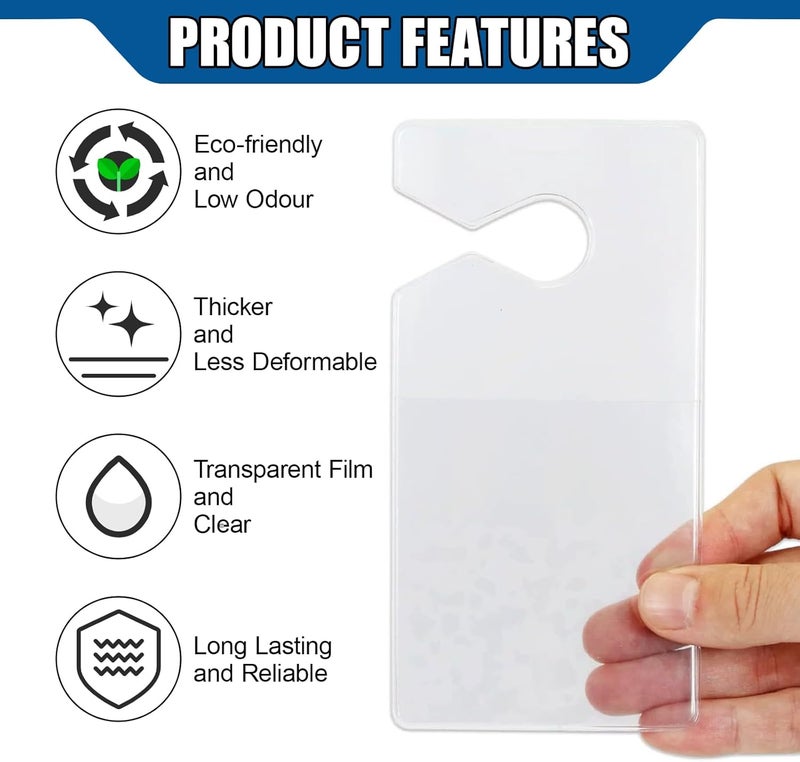 ZIMISI Clear Parking Permit Holder, Vertical Car Parking Card Holder, Rear View Mirror Document Hanger, Universal Parking Lot Pass Holder for Passes/Permits/Small Stickers (2PCS) - Image 3